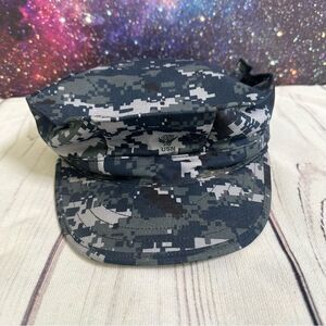 US Navy Hat Cap Working Utility Sekri Digital Blueberry Camo 8 Point Size 7 3/4